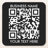 Voeg uw eigen QR-codetekst toe Scannen Minimaal Ee Kartonnen Onderzetters (Voorkant)