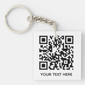 Voeg uw eigen QR-codetekst toe Scannen Minimaal Ee Sleutelhanger (voorkant)
