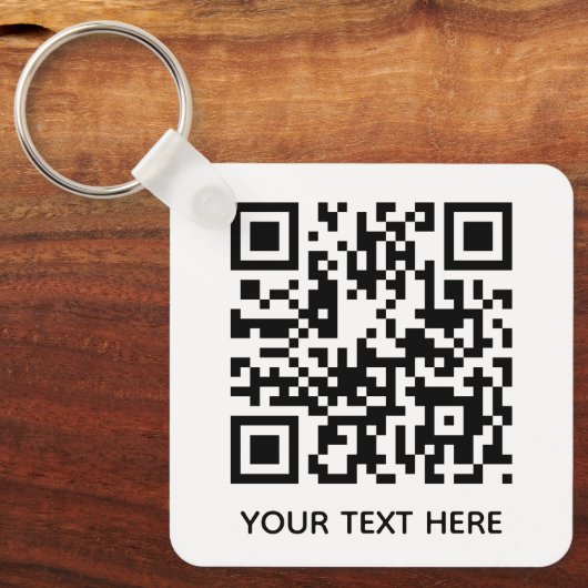 Voeg uw eigen QR-codetekst toe Scannen Minimaal Ee Sleutelhanger (Voorkant)