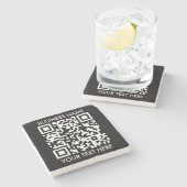 Voeg uw eigen QR-codetekst toe Scannen Minimaal Ee Stenen Onderzetter (Zijkant)