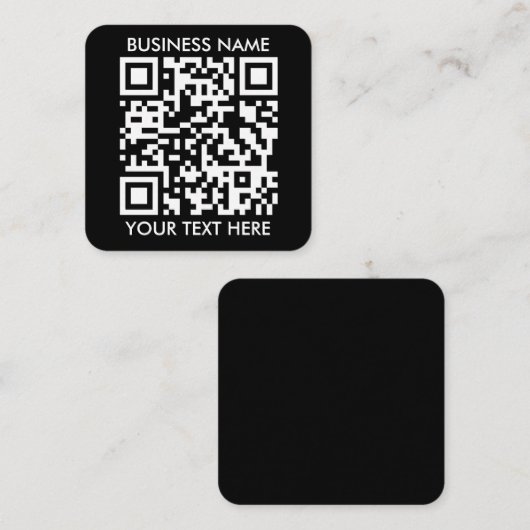 Voeg uw eigen QR-codetekst toe Scannen Minimaal Ee Vierkante Visitekaartje (Voorkant / Achterkant)