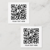 Voeg uw eigen QR-codetekst toe Scannen Minimaal Ee Vierkante Visitekaartje (Voorkant / Achterkant)
