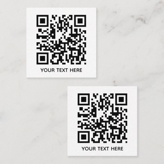 Voeg uw eigen QR-codetekst toe Scannen Minimaal Ee Vierkante Visitekaartje (Voorkant / Achterkant)