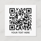 Voeg uw eigen QR-codetekst toe Scannen Minimaal Ee Vierkante Visitekaartje (Achterkant)