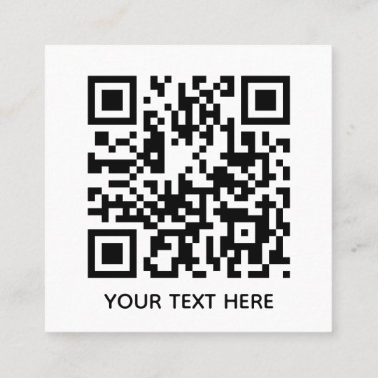 Voeg uw eigen QR-codetekst toe Scannen Minimaal Ee Vierkante Visitekaartje (Achterkant)