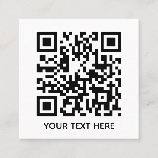 Voeg uw eigen QR-codetekst toe Scannen Minimaal Ee Vierkante Visitekaartje (Voorkant)