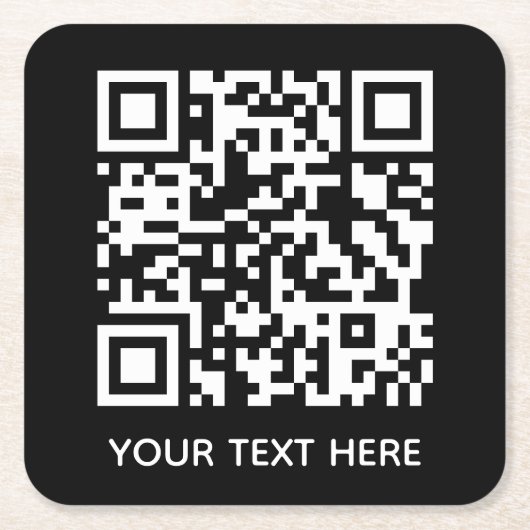 Voeg uw eigen QR-codetekst toe Scannen Minimale Ee Kartonnen Onderzetters (Voorkant)