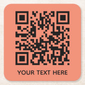 Voeg uw eigen QR-codetekst toe Scannen Minimale Ee Kartonnen Onderzetters (Voorkant)