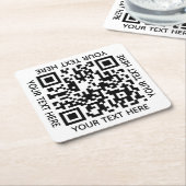 Voeg uw eigen QR-codetekst toe Scannen Minimale Ee Kartonnen Onderzetters (Schuin)