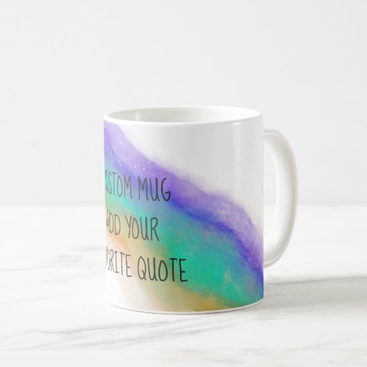 voeg uw eigen quote aangepaste waterverf toe koffiemok (Voorkant rechts)