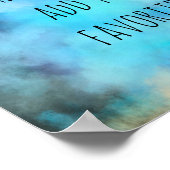 voeg uw eigen quotumwaterverf abstract blauw toe poster (Hoek)