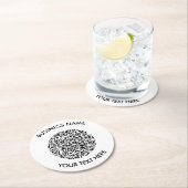 Voeg uw eigen ronde QR Code Scan Minimal Simple to Kartonnen Onderzetter (Insitu)