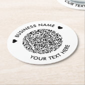 Voeg uw eigen ronde QR Code Scan Minimal Simple to Ronde Kartonnen Onderzetter (Gebogen)