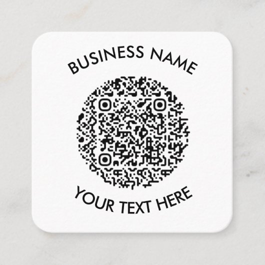 Voeg uw eigen ronde QR Code Scan Minimal Simple to Vierkante Visitekaartje (Voorkant)