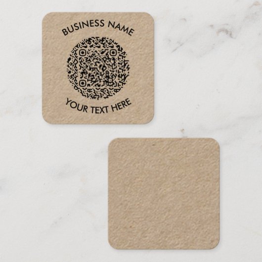 Voeg uw eigen ronde QR Code Scan Minimal Simple to Vierkante Visitekaartje (Voorkant / Achterkant)