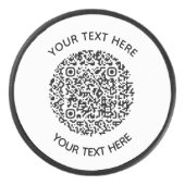 Voeg uw eigen ronde QR-codetekst Scannen minimaal  Hockey Puck (Voorkant)