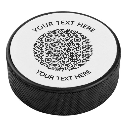 Voeg uw eigen ronde QR-codetekst Scannen minimaal  Hockey Puck (3/4)