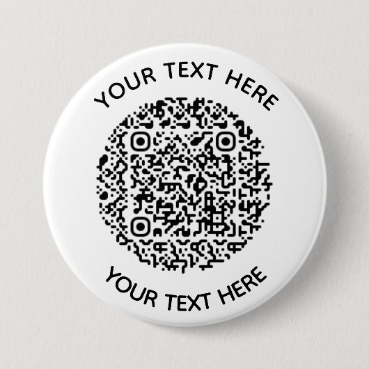 Voeg uw eigen ronde QR-codetekst toe Scanminima Button 7,6 Cm (Voorkant)