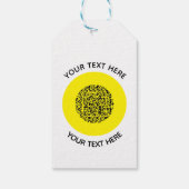 Voeg uw eigen ronde QR-codetekst toe Scanminima Cadeaulabel (Achterkant)