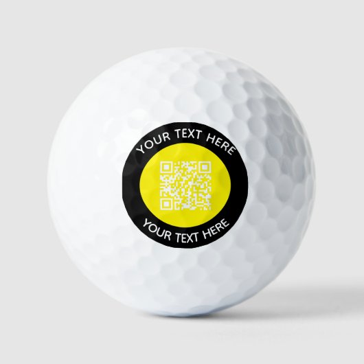 Voeg uw eigen ronde QR-codetekst toe Scanminima Golfballen (Voorkant)