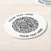 Voeg uw eigen ronde QR-codetekst toe Scanminima Kartonnen Onderzetter (Gebogen)