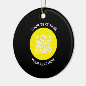 Voeg uw eigen ronde QR-codetekst toe Scanminima Keramisch Ornament (Links)