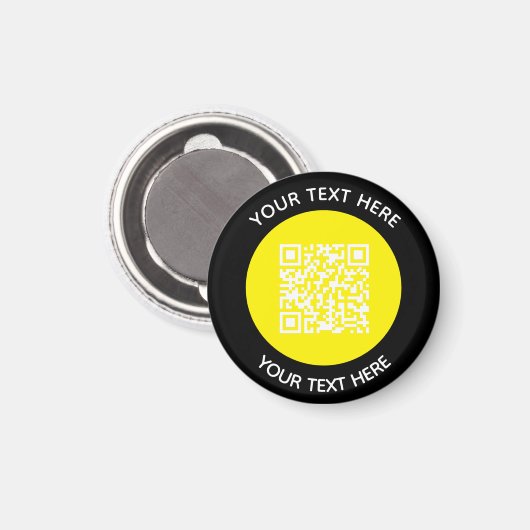 Voeg uw eigen ronde QR-codetekst toe Scanminima Magneet (Voorkant / Achterkant)