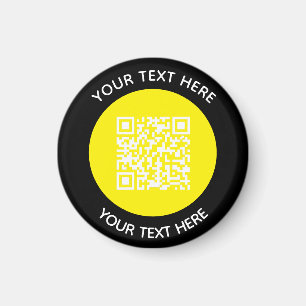 Voeg uw eigen ronde QR-codetekst toe Scanminima Magneet
