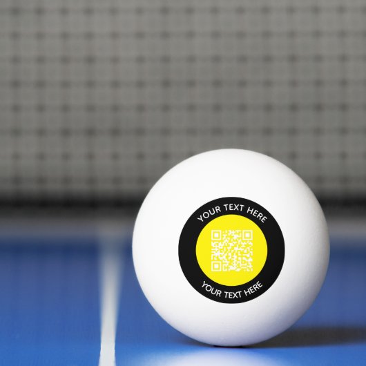 Voeg uw eigen ronde QR-codetekst toe Scanminima Pingpongbal (Net)