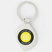 Voeg uw eigen ronde QR-codetekst toe Scanminima Sleutelhanger (Voorkant)