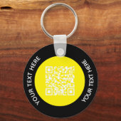 Voeg uw eigen ronde QR-codetekst toe Scanminima Sleutelhanger (Achterkant)