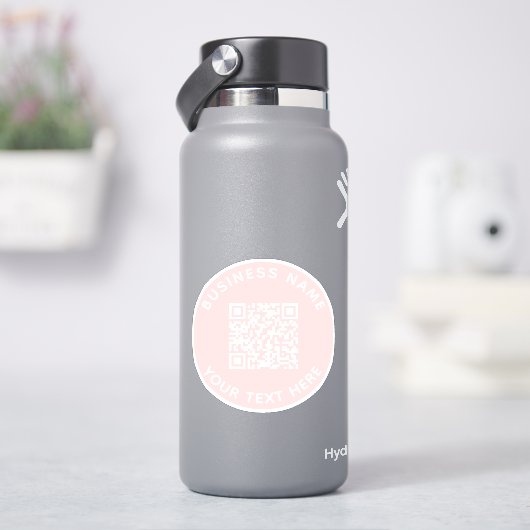 Voeg uw eigen ronde QR-codetekst toe Scanminima Sticker (HydroFlask)