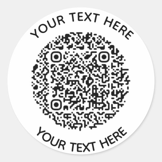 Voeg uw eigen ronde QR-codetekst toe Scanminima Sticker (Voorkant)