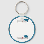 Voeg uw eigen Sleutelhanger Tekstblauw Afstuderen (Voorkant)