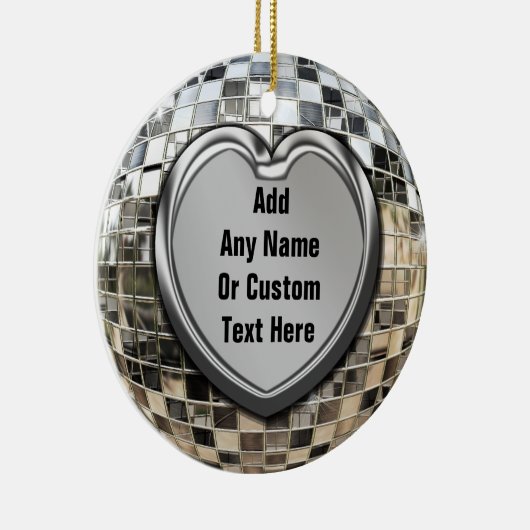 Voeg uw eigen tekst Disco Mirrorball Ornament toe (Rechts)