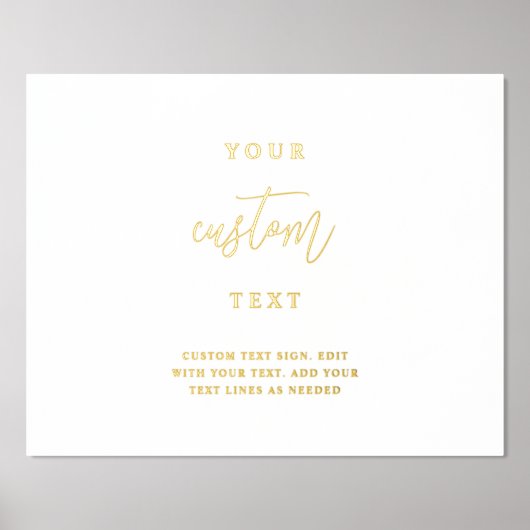 Voeg uw eigen tekst, elegante aangepaste echte Fol Folie Afdrukken (Voorkant)