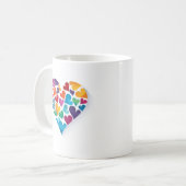 Voeg uw eigen tekst, hart,  toe koffiemok (Voorkant links)