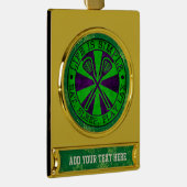 Voeg uw eigen tekst Lacrosse kerstversiering toe Verguld Banner Ornament (Rechts)