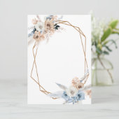 voeg uw eigen tekst pampass dusty blauwe meetkunde kaart (Staand voorkant)