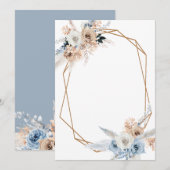 voeg uw eigen tekst pampass dusty blauwe meetkunde kaart (Voorkant / Achterkant)