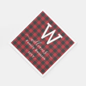 Voeg uw eigen tekst rode buffel gegoten Monogramme Servet (Hoek)