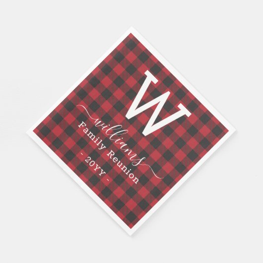 Voeg uw eigen tekst rode buffel gegoten Monogramme Servet (Hoek)