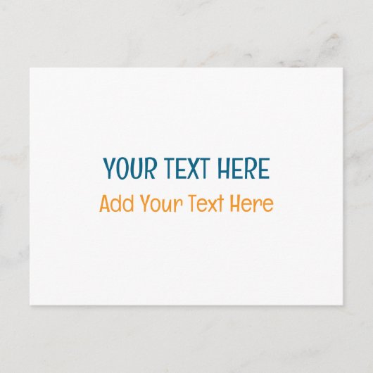 Voeg uw eigen tekst slogan Minimalist Modern Plain Briefkaart (Voorkant)