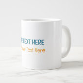 Voeg uw eigen tekst slogan Minimalist Modern Plain Grote Koffiekop (Voorkant rechts)