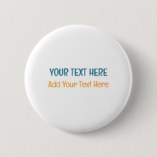 Voeg uw eigen tekst slogan Minimalist Modern Plain Ronde Button 5,7 Cm