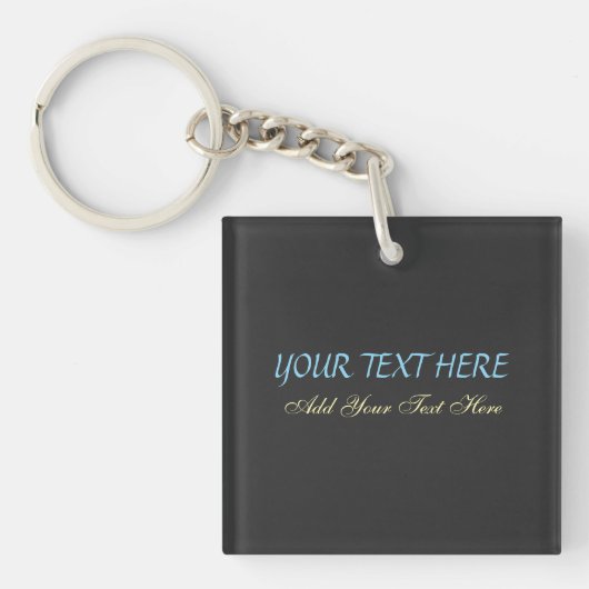 Voeg uw eigen tekst slogan Minimalist Modern Plain Sleutelhanger (voorkant)