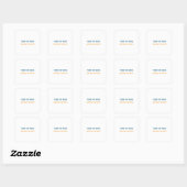 Voeg uw eigen tekst slogan Minimalist Modern Plain Vierkante Sticker (Vel)