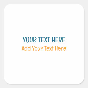 Voeg uw eigen tekst slogan Minimalist Modern Plain Vierkante Sticker