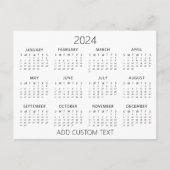 voeg uw eigen tekst toe 2024 Agenda   Briefkaart (Voorkant)