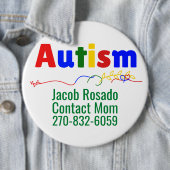 Voeg uw eigen tekst toe - Autisme Pin Round Button (In situ)